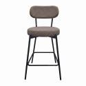 Lot de chaises d'îlot et bar en métal et assise en tissu velours côtelé H65cm