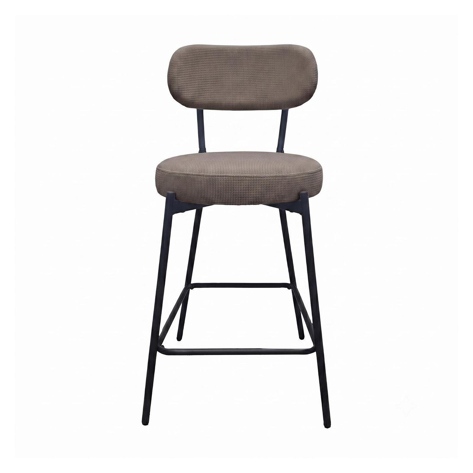 Lot de chaises d'îlot et bar en métal et assise en tissu velours côtelé H65cm