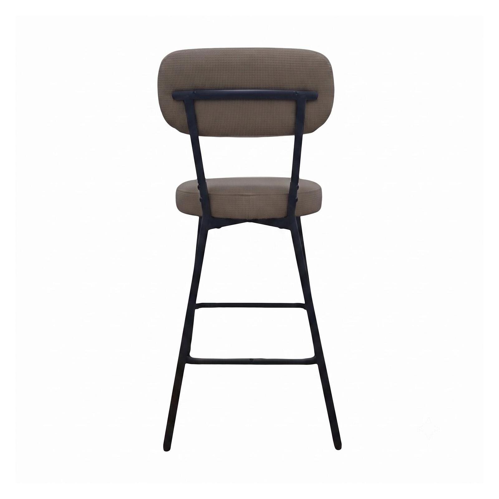 Lot de chaises d'îlot et bar en métal et assise en tissu velours côtelé H65cm