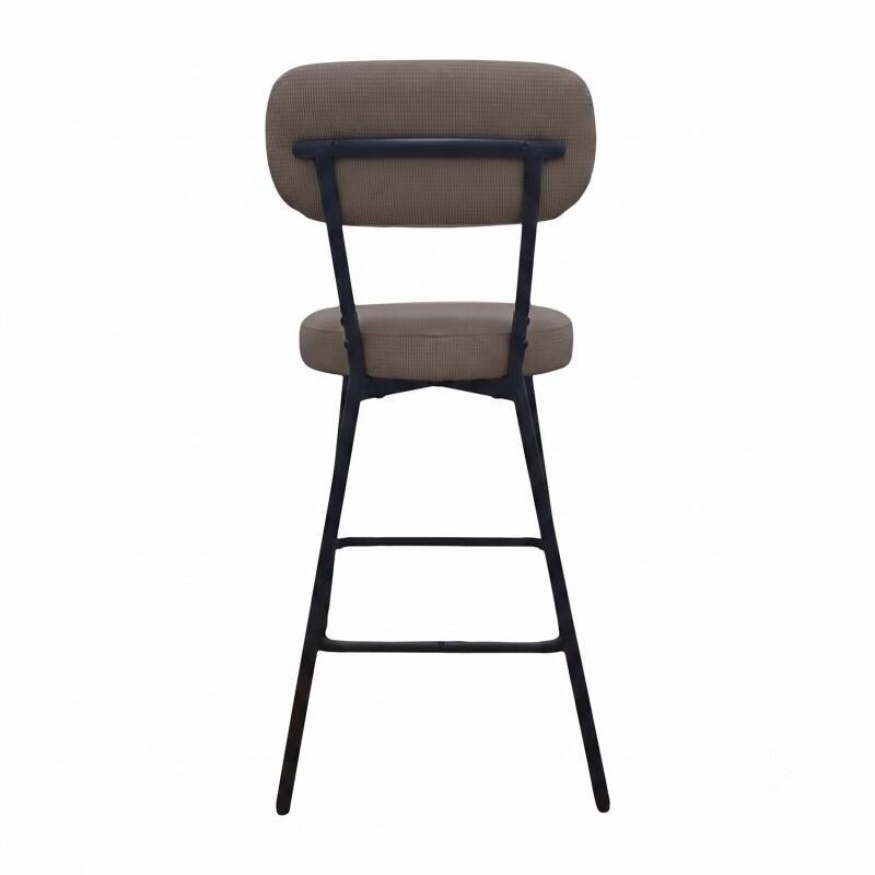 Lot de chaises d'îlot et bar en métal et assise en tissu velours côtelé H65cm