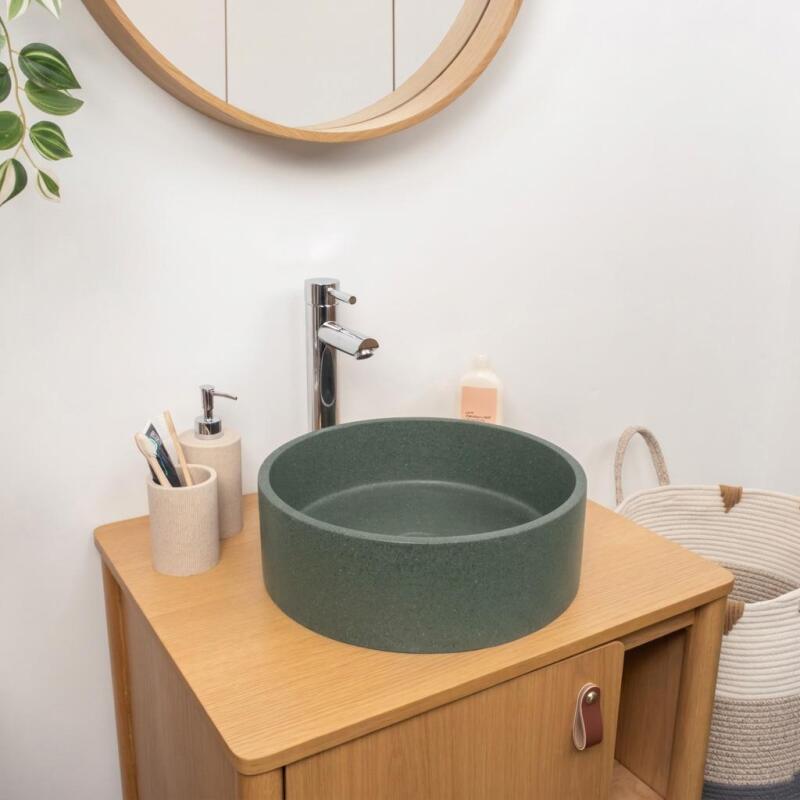 Vasque à poser ronde en grès 36cm
