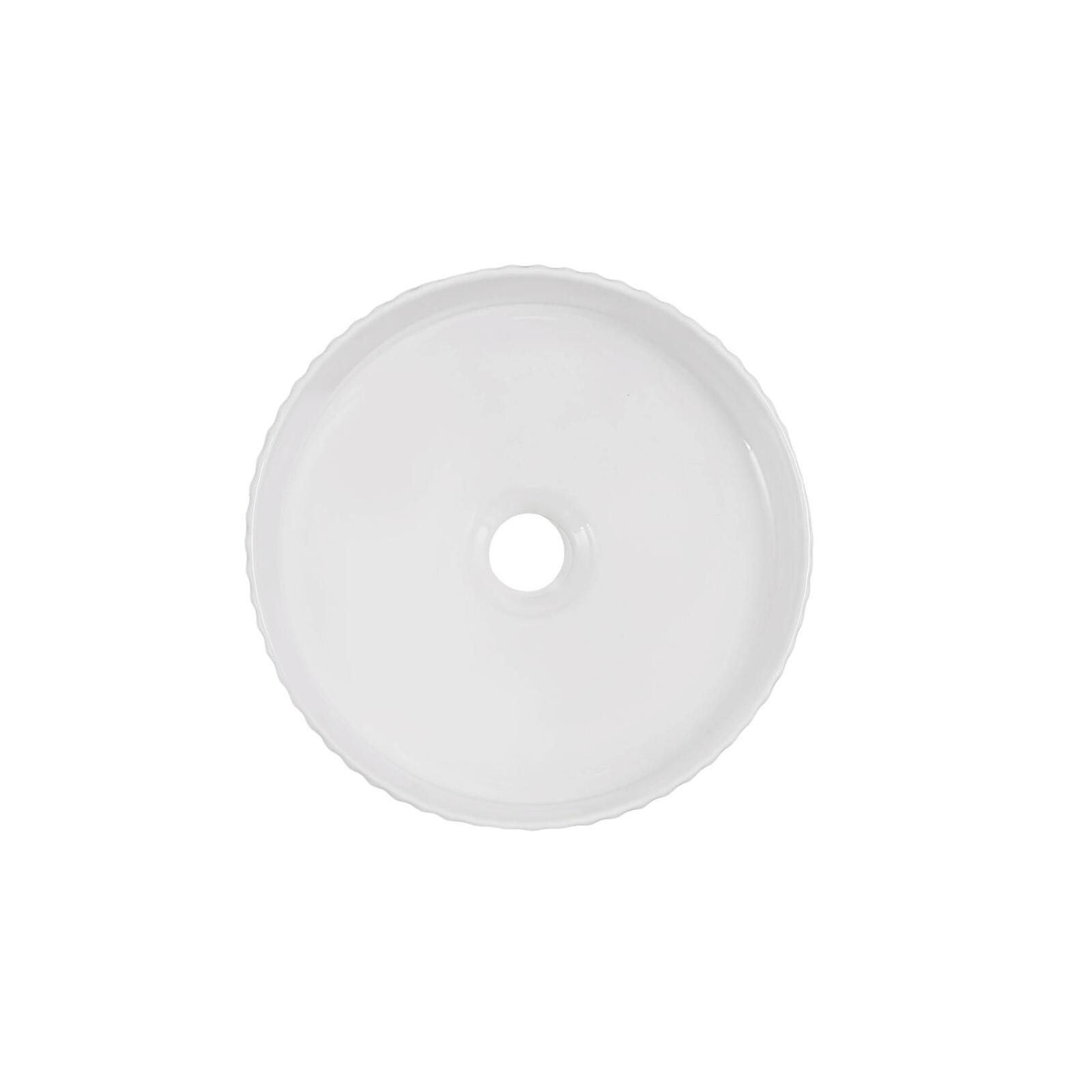 Vasque à poser texturée en céramique blanc ronde 30cm