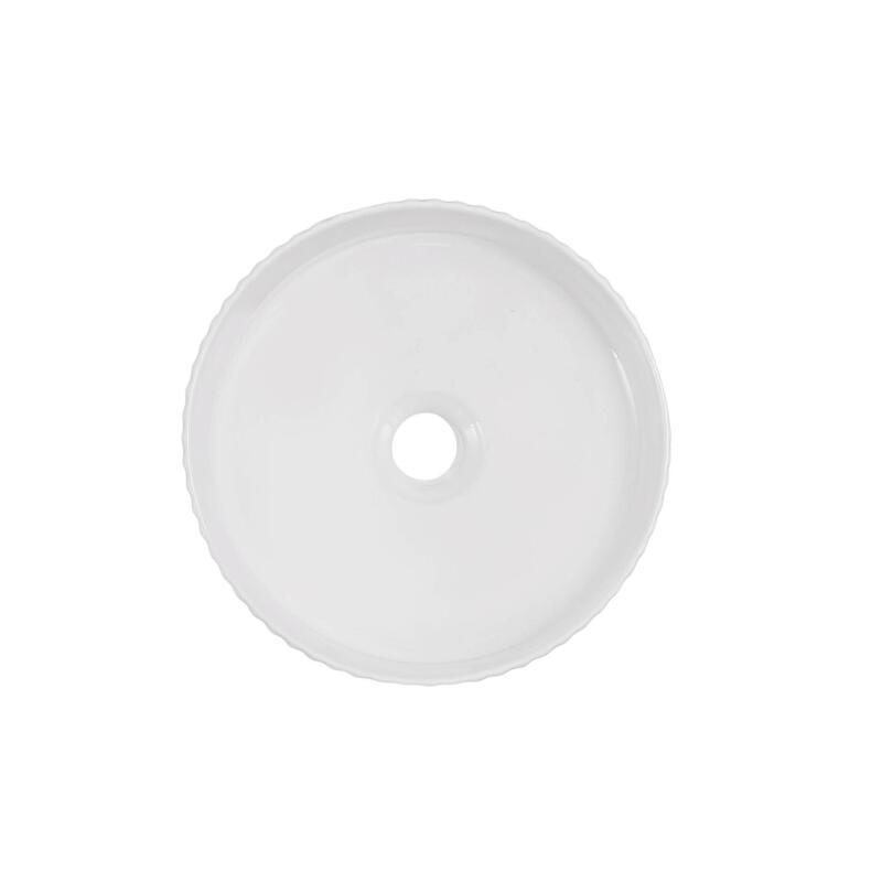 Vasque à poser texturée en céramique blanc ronde 30cm