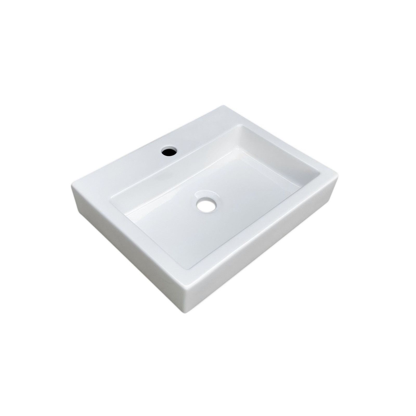 Lot de 2 vasques blanches à poser Céramique L48 PADI Lot de 2 vasques blanches à poser Céramique L48 PADI