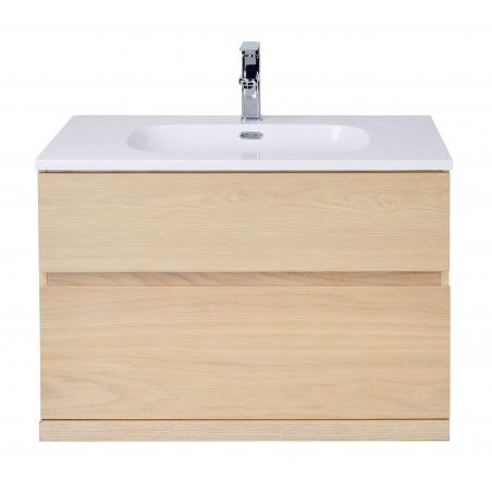 Meuble salle de bain 80 cm à suspendre chêne ENIO Meuble salle de bain 80 cm à suspendre chêne ENIO