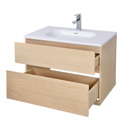Meuble salle de bain 80 cm à suspendre chêne ENIO Meuble salle de bain 80 cm à suspendre chêne ENIO