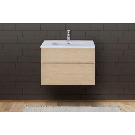 Meuble salle de bain 80 cm à suspendre chêne ENIO Meuble salle de bain 80 cm à suspendre chêne ENIO