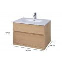 Meuble salle de bain 80 cm à suspendre chêne ENIO Meuble salle de bain 80 cm à suspendre chêne ENIO