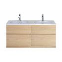 Meuble salle de bain 120 cm à suspendre chêne ENIO