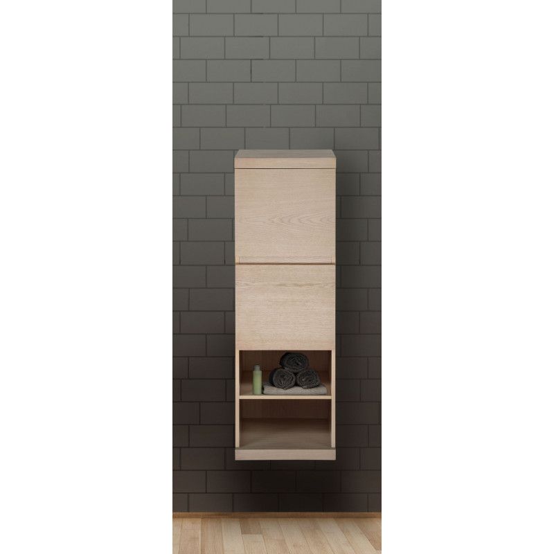 Demi-colonne salle de bain 120 cm à suspendre chêne ENIO