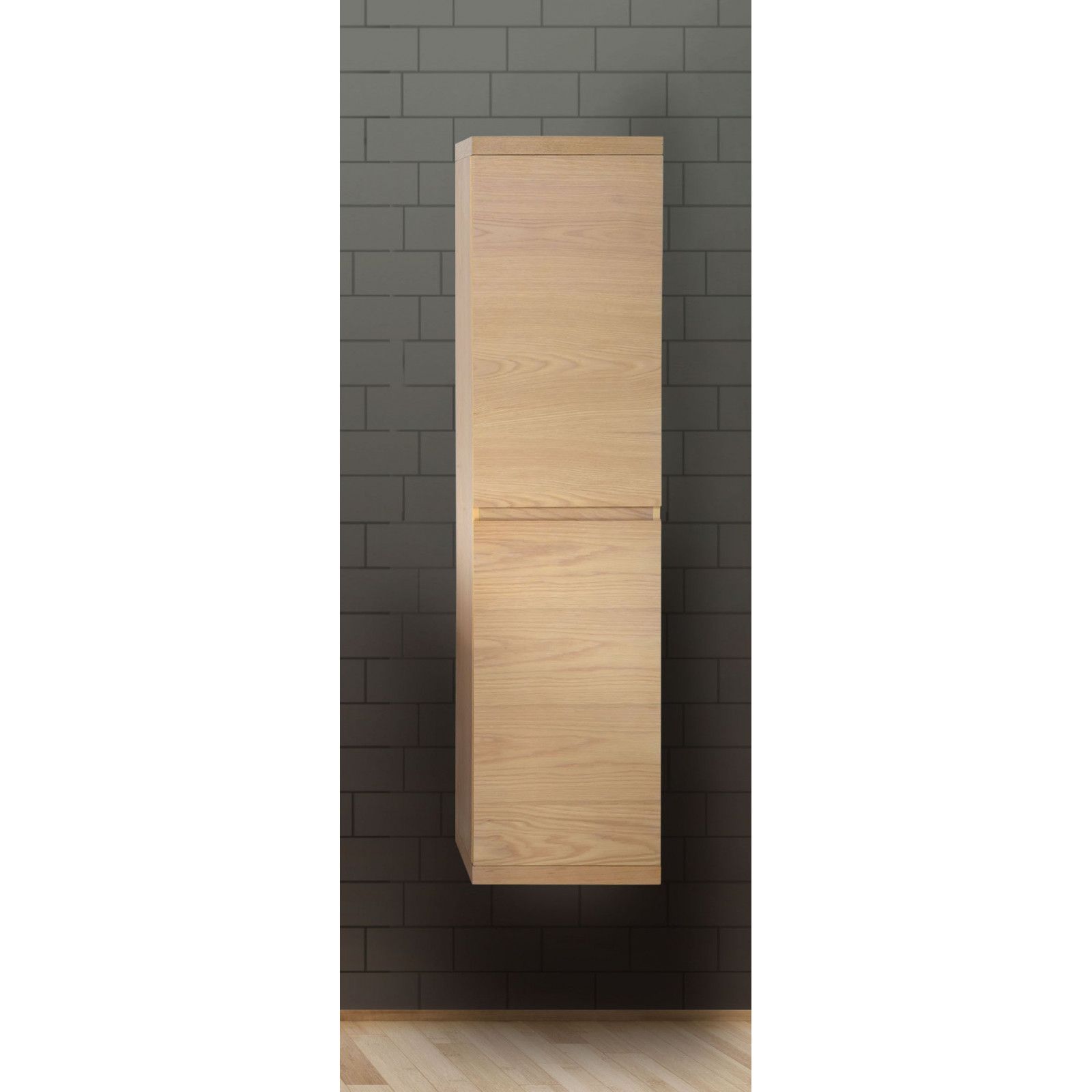 Colonne salle de bain 165 cm à suspendre chêne ENIO