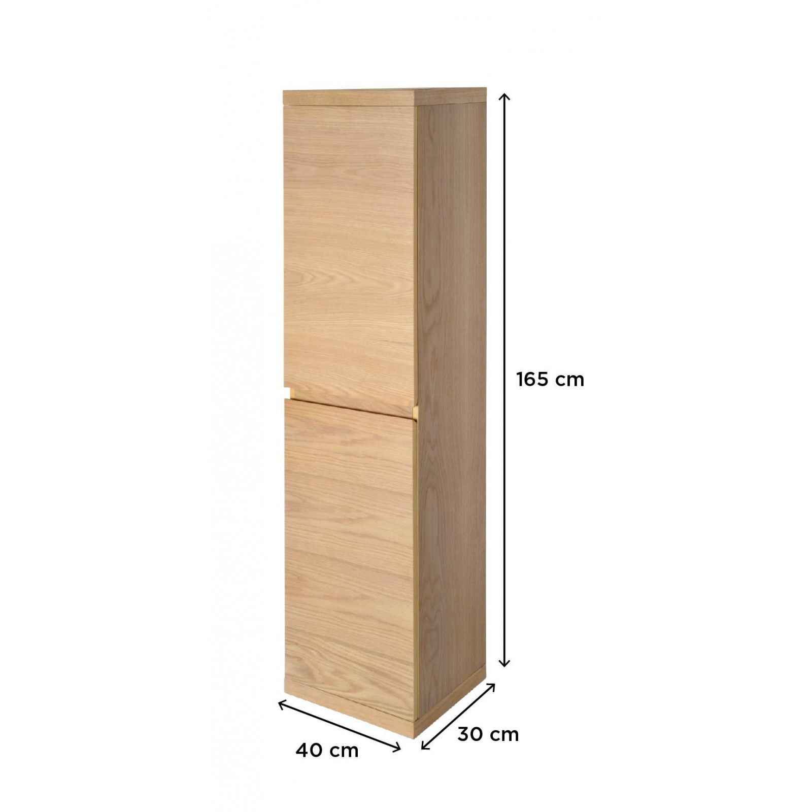 Colonne salle de bain 165 cm à suspendre chêne ENIO