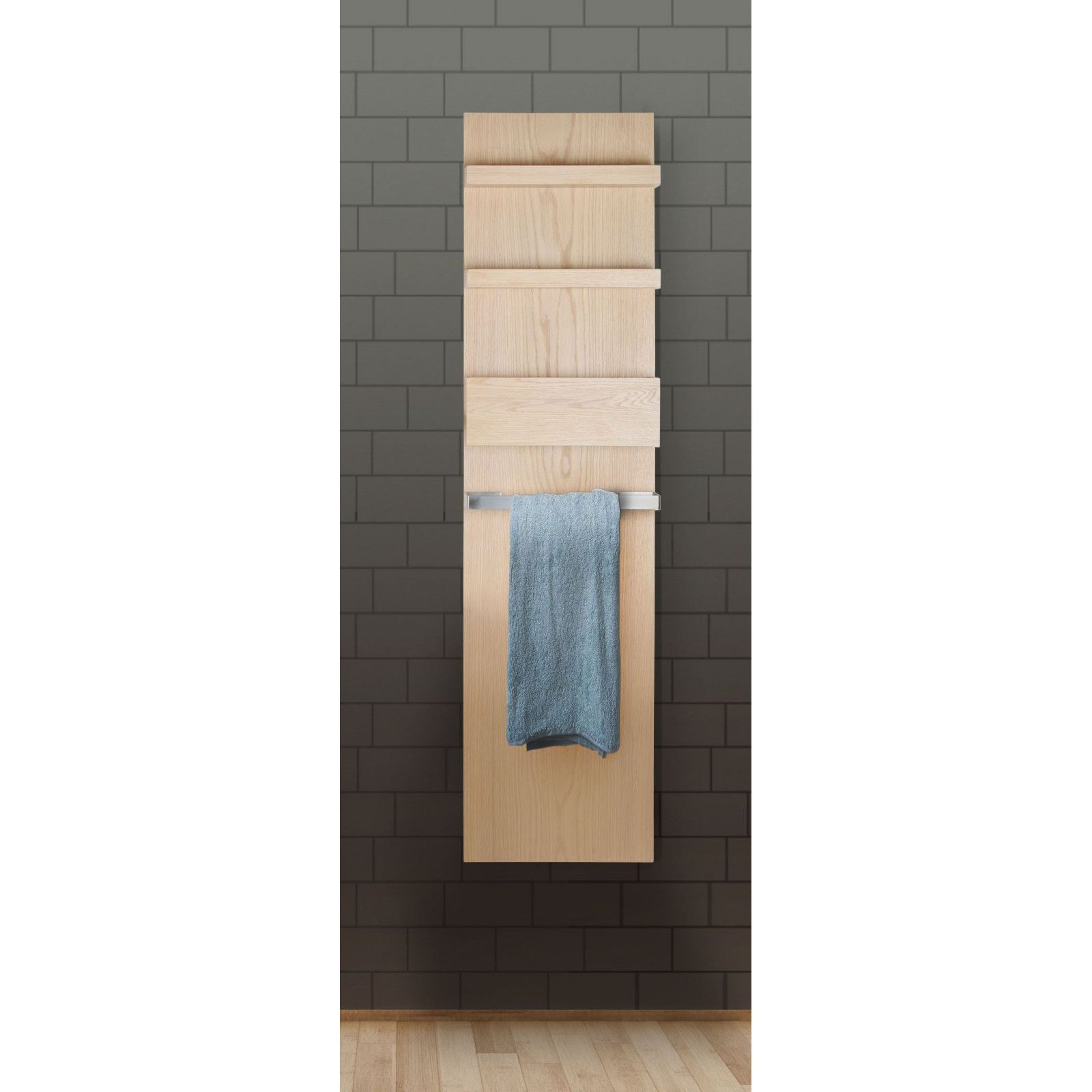 Colonne/Rangement salle de main 165 cm à suspendre chêne ENIO