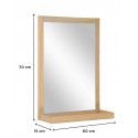 Miroir salle de bain L60 x H70 cm chêne ENIO