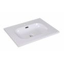 Ensemble salle de bain chêne 60 cm meuble + vasque + miroir + module rangement ENIO