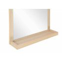 Ensemble salle de bain chêne 60 cm meuble + vasque + miroir + module rangement ENIO