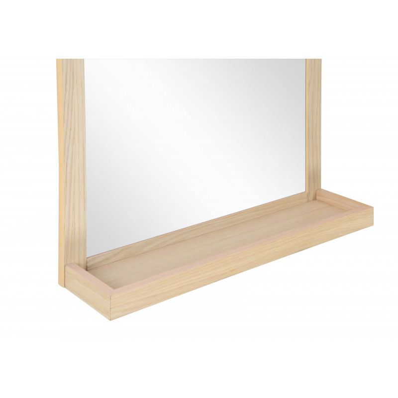 Ensemble salle de bain chêne 60 cm meuble + vasque + miroir + module rangement ENIO