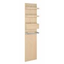 Ensemble salle de bain chêne 60 cm meuble + vasque + miroir + module rangement ENIO