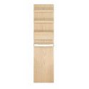 Ensemble salle de bain chêne 60 cm meuble + vasque + miroir + module rangement ENIO