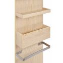 Ensemble salle de bain chêne 60 cm meuble + vasque + miroir + module rangement ENIO
