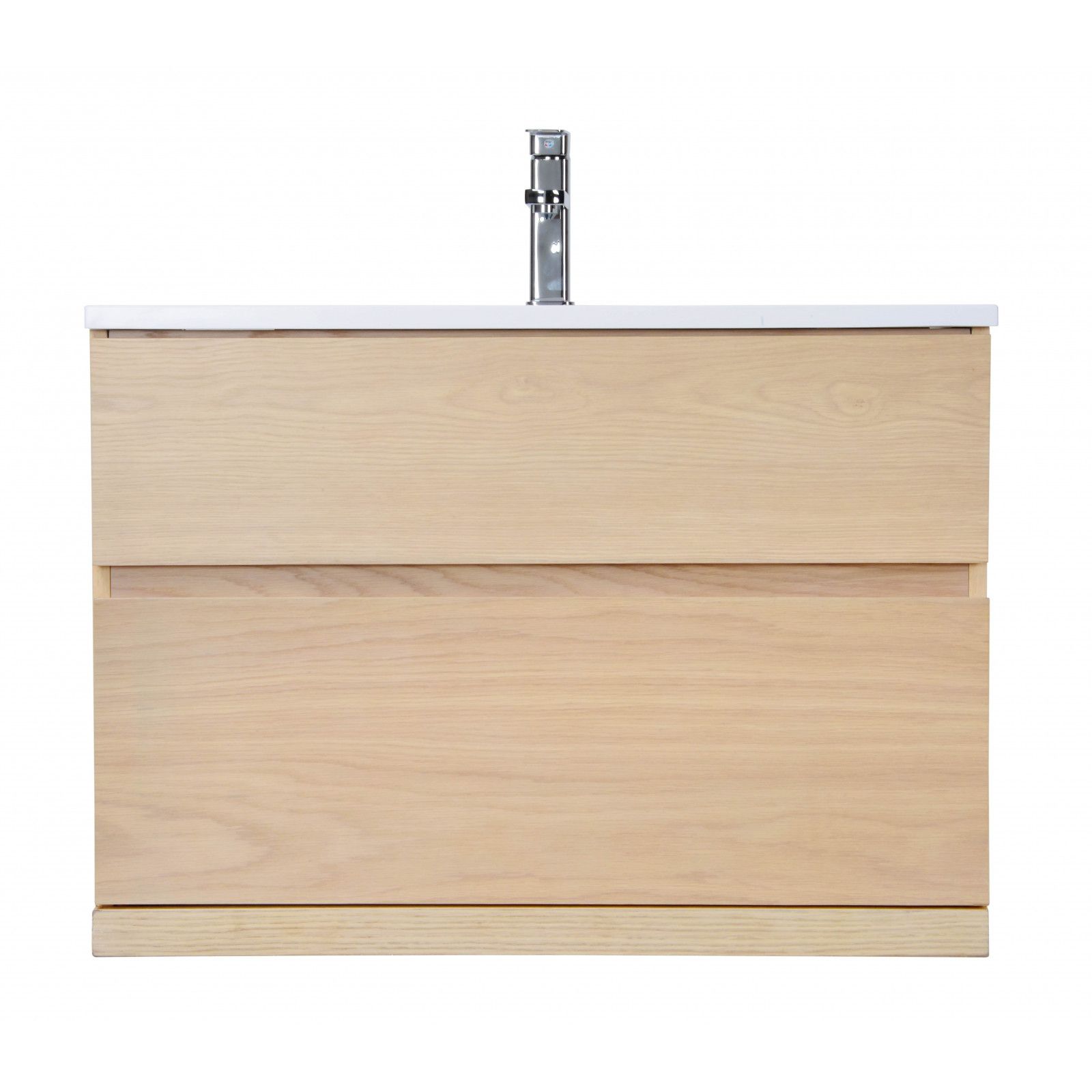 Ensemble salle de bain chêne 80 cm meuble + vasque + miroir + demi-colonne ENIO Ensemble salle de bain chêne 80 cm meuble + vasque + miroir + demi-colonne ENIO