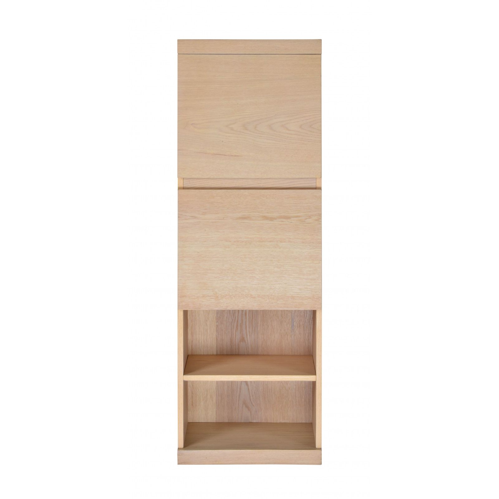 Ensemble salle de bain chêne 120 cm meuble + vasque + 2 miroirs + demi-colonne ENIO
