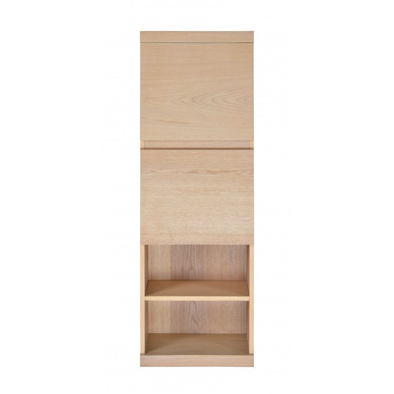 Ensemble salle de bain chêne 120 cm meuble + vasque + 2 miroirs + demi-colonne ENIO