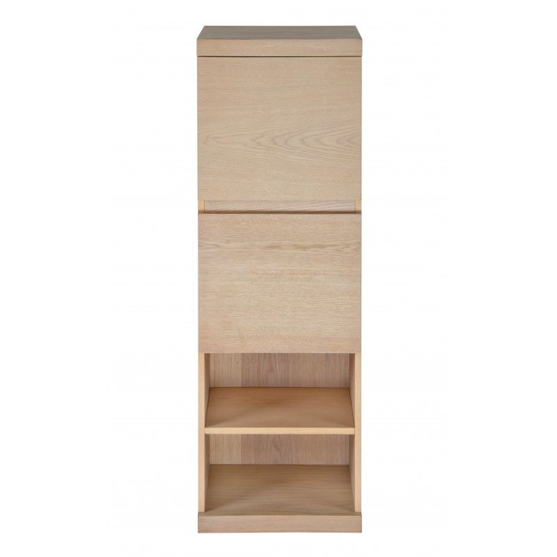 Ensemble salle de bain chêne 120 cm meuble + vasque + 2 miroirs + demi-colonne ENIO