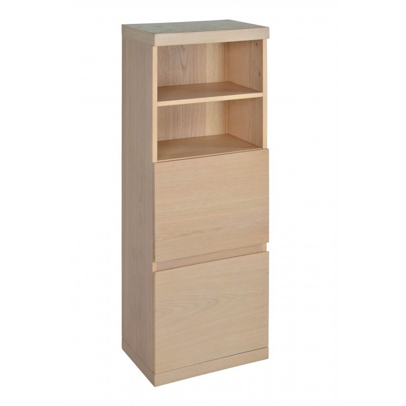 Ensemble salle de bain chêne 120 cm meuble + vasque + 2 miroirs + demi-colonne ENIO