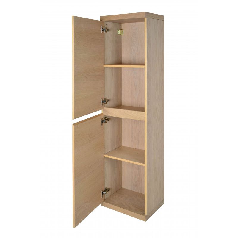 Ensemble salle de bain chêne 120 cm meuble + vasque + 2 miroirs + colonne ENIO