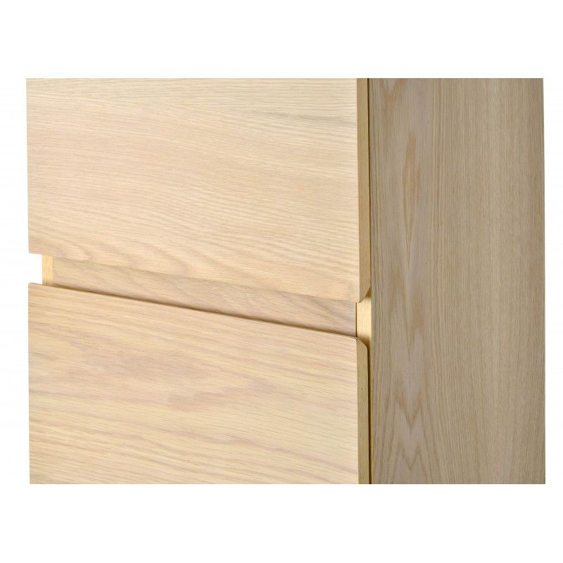 Ensemble salle de bain chêne 120 cm meuble + vasque + 2 miroirs + colonne ENIO