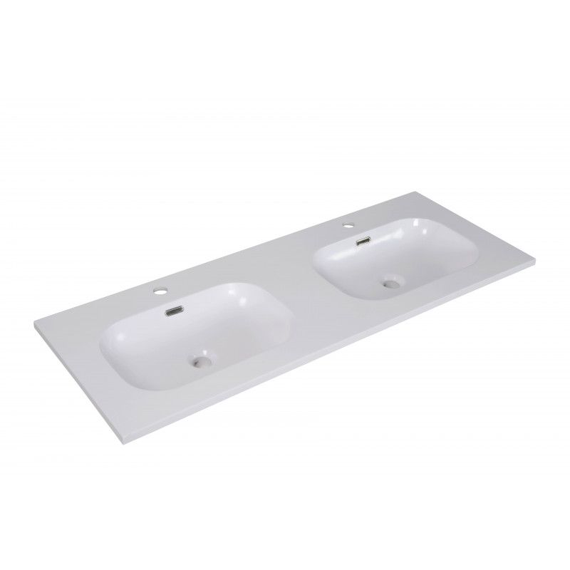 Ensemble salle de bain chêne 120 cm meuble + vasque + 2 miroirs + colonne ENIO