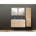 Ensemble salle de bain chêne 120 cm meuble + vasque + 2 miroirs + colonne ENIO