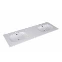 Ensemble salle de bain chêne 140 cm meuble + vasque + 2 miroirs ENIO