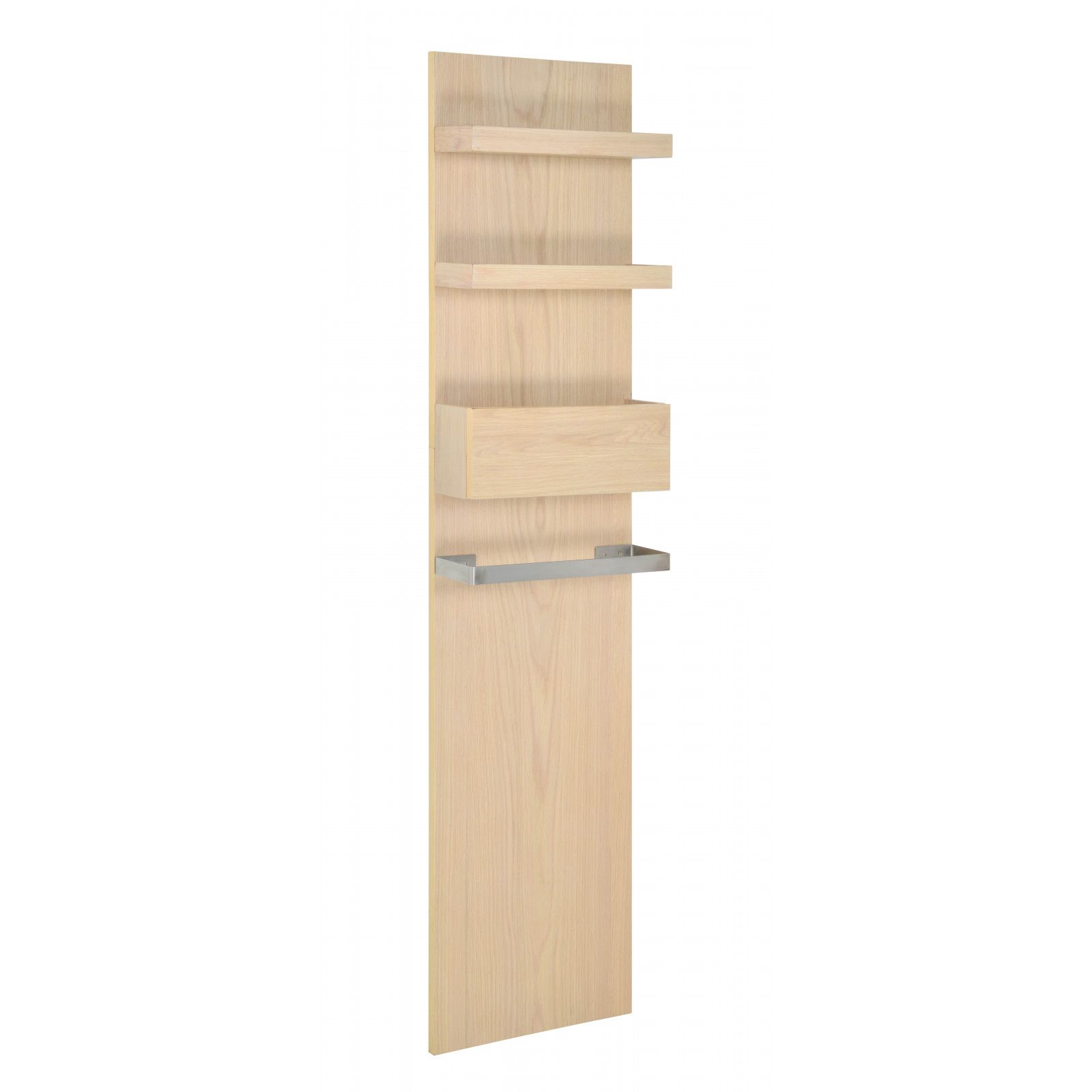 Ensemble salle de bain chêne 140 cm meuble + vasque + 2 miroirs + module rangement ENIO