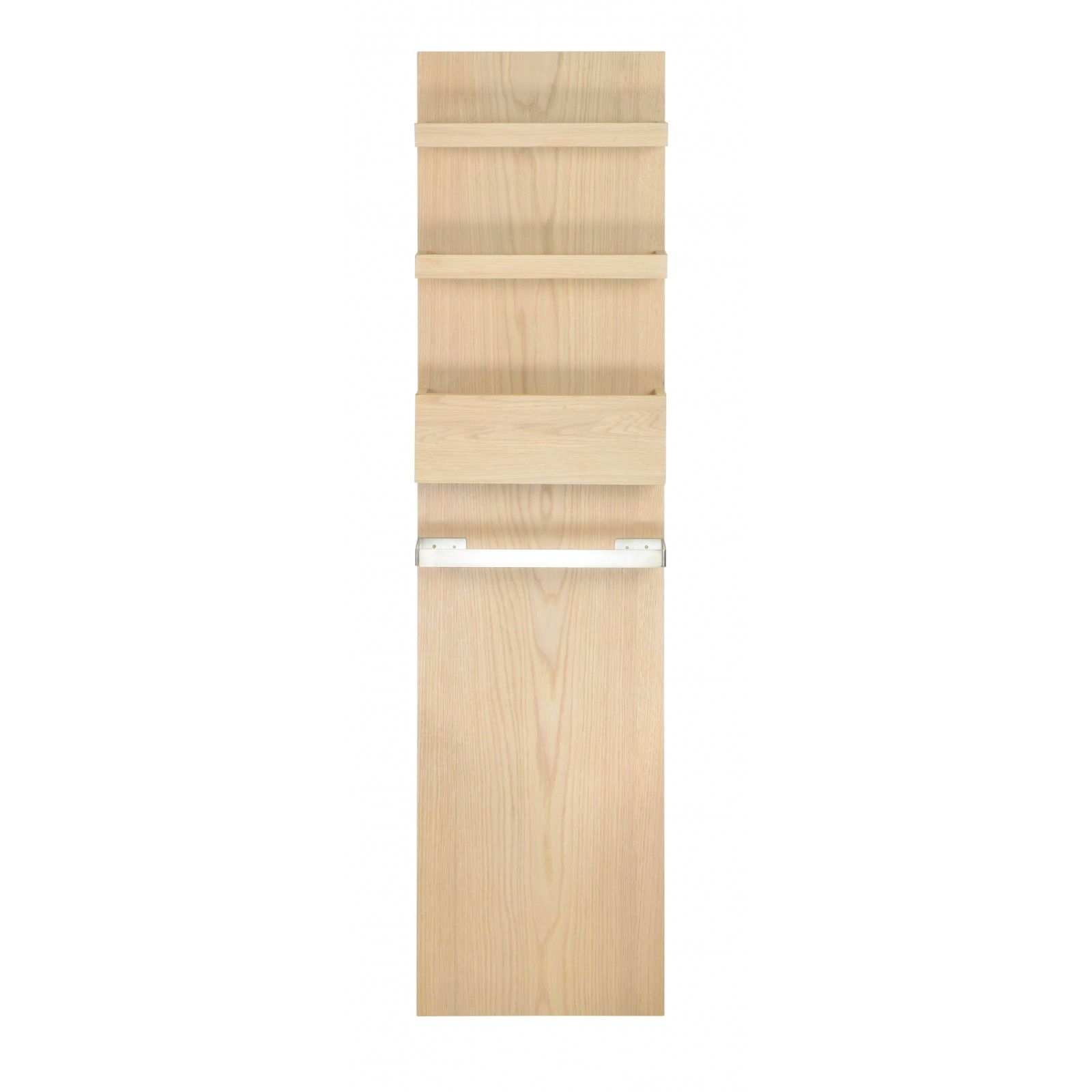 Ensemble salle de bain chêne 140 cm meuble + vasque + 2 miroirs + module rangement ENIO
