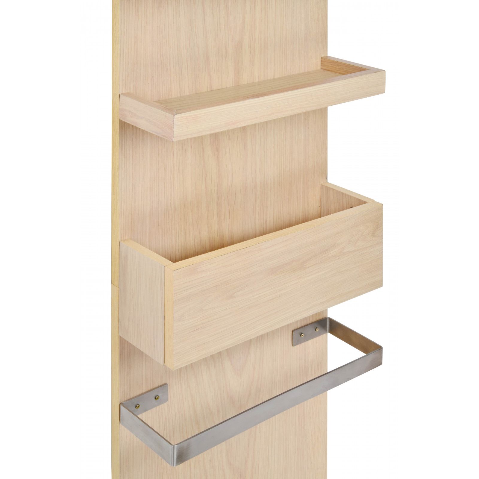 Ensemble salle de bain chêne 140 cm meuble + vasque + 2 miroirs + module rangement ENIO