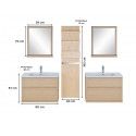 Ensemble salle de bain chêne 2 meubles 80 cm + 2 miroirs + 1 module rangement ENIO Ensemble salle de bain chêne 2 meubles 80 cm + 2 miroirs + 1 module rangement ENIO