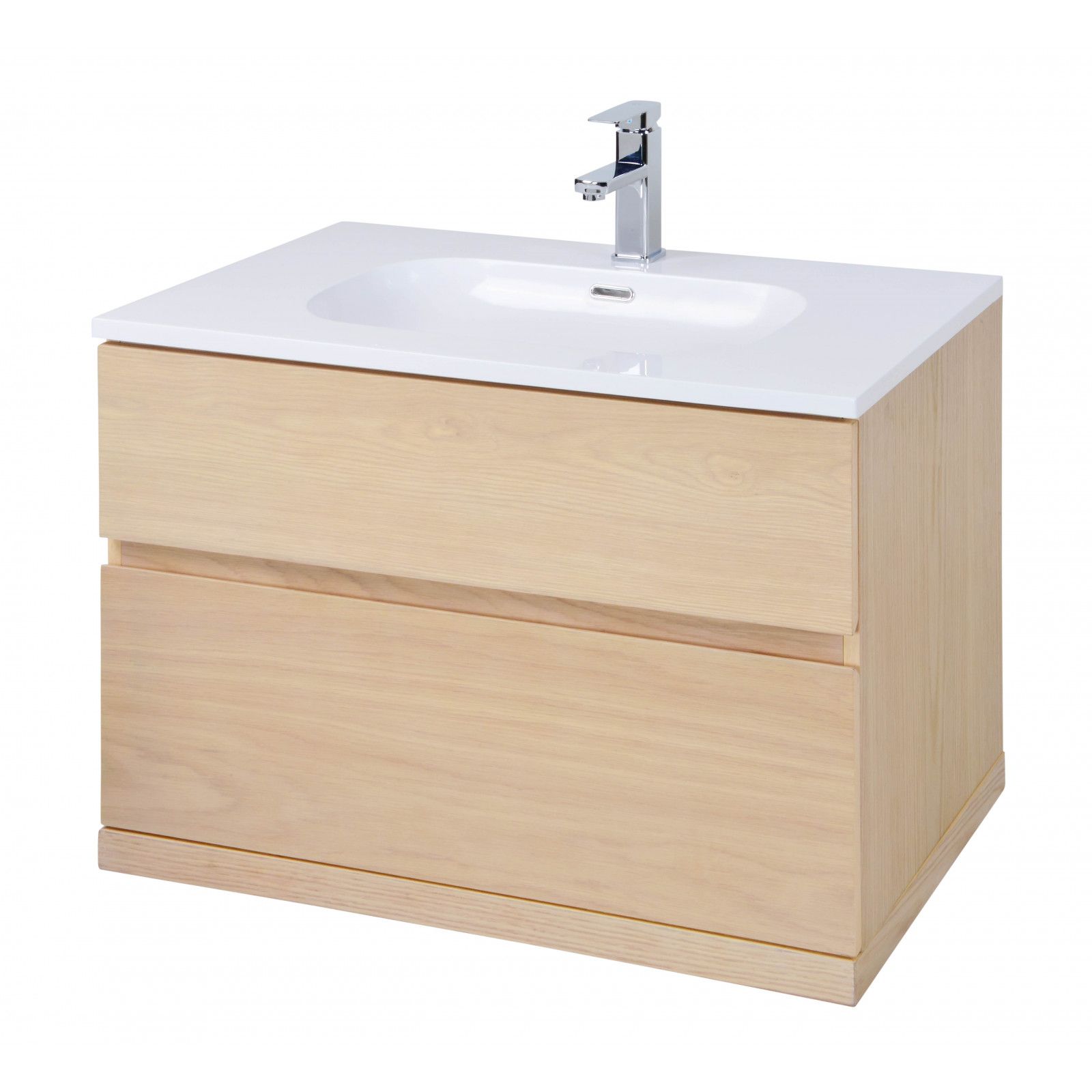 Ensemble salle de bain chêne 2 meubles 80 cm + 2 miroirs + 1 module rangement ENIO Ensemble salle de bain chêne 2 meubles 80 cm + 2 miroirs + 1 module rangement ENIO