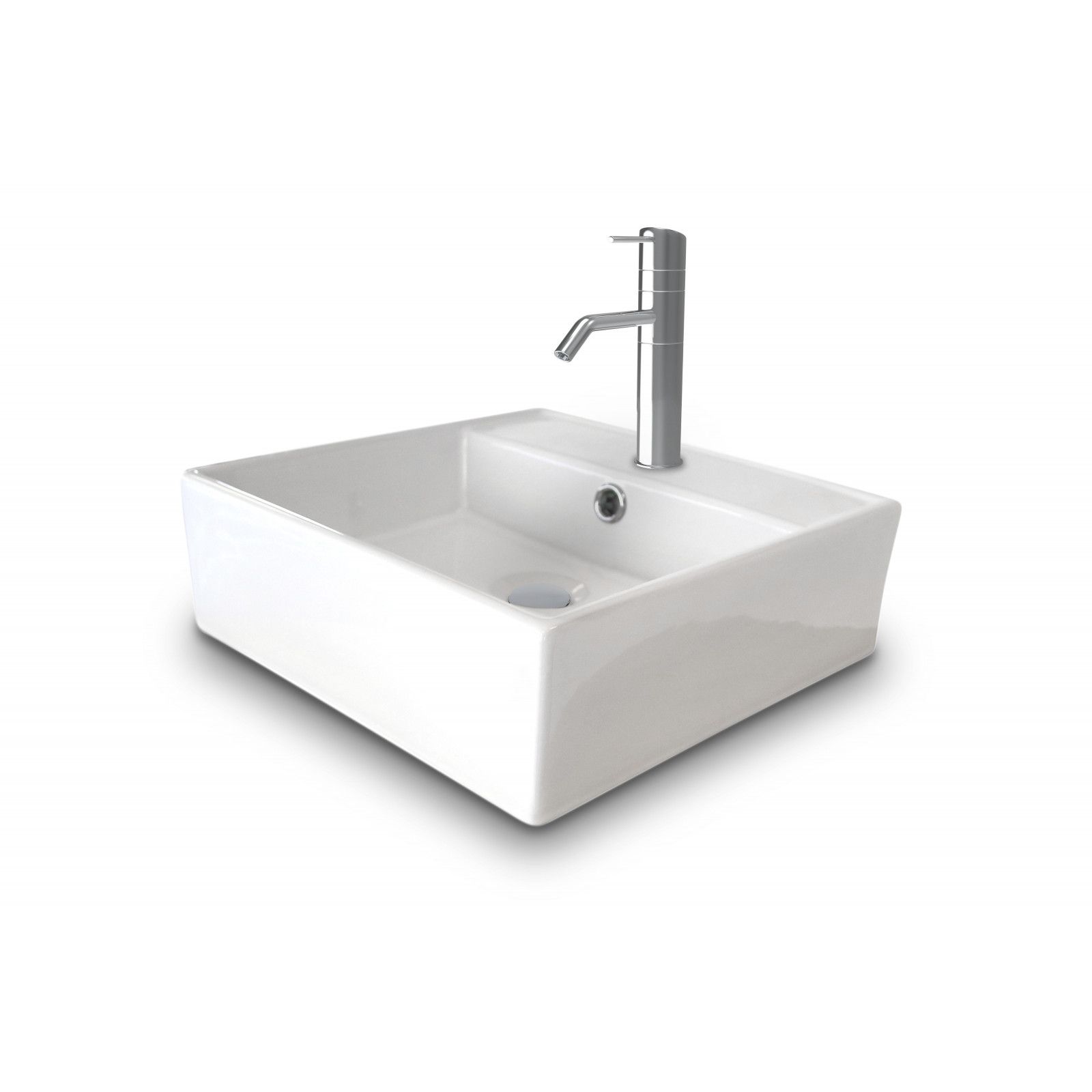 Plan Vasque Suspendu pour Salle de Bain 60 cm béton MOON + Vasque NINO + 2 équerres