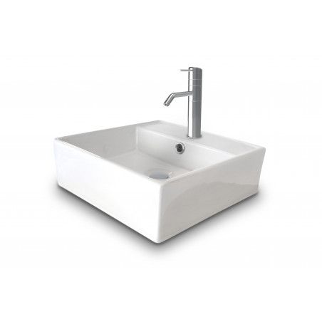 Plan Vasque Suspendu pour Salle de Bain 60 cm béton MOON + Vasque NINO + 2 équerres