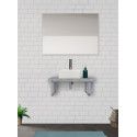 Plan Suspendu Salle de Bain 60 cm Béton MOON + Vasque COMA + 2 Équerres