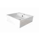 Plan Suspendu Salle de Bain Effet Béton 120 cm MOON + 2 Vasques NINO + 2 Équerres