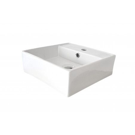 Plan Suspendu Pour Vasque 120 cm MOON Effet Chêne + 2 Vasques NINO + 2 équerres