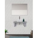Plan Vasque Suspendu Salle de Bain 60 cm Béton MOON + Vasque NINO + 2 Équerres