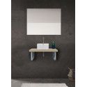 Plan Suspendu Pour Vasque 60 cm Effet Chêne MOON + Vasque NINO + 2 équerres