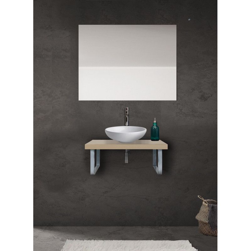Plan Suspendu Pour Vasque 60 cm MOON + Vasque OMA + 2 équerres