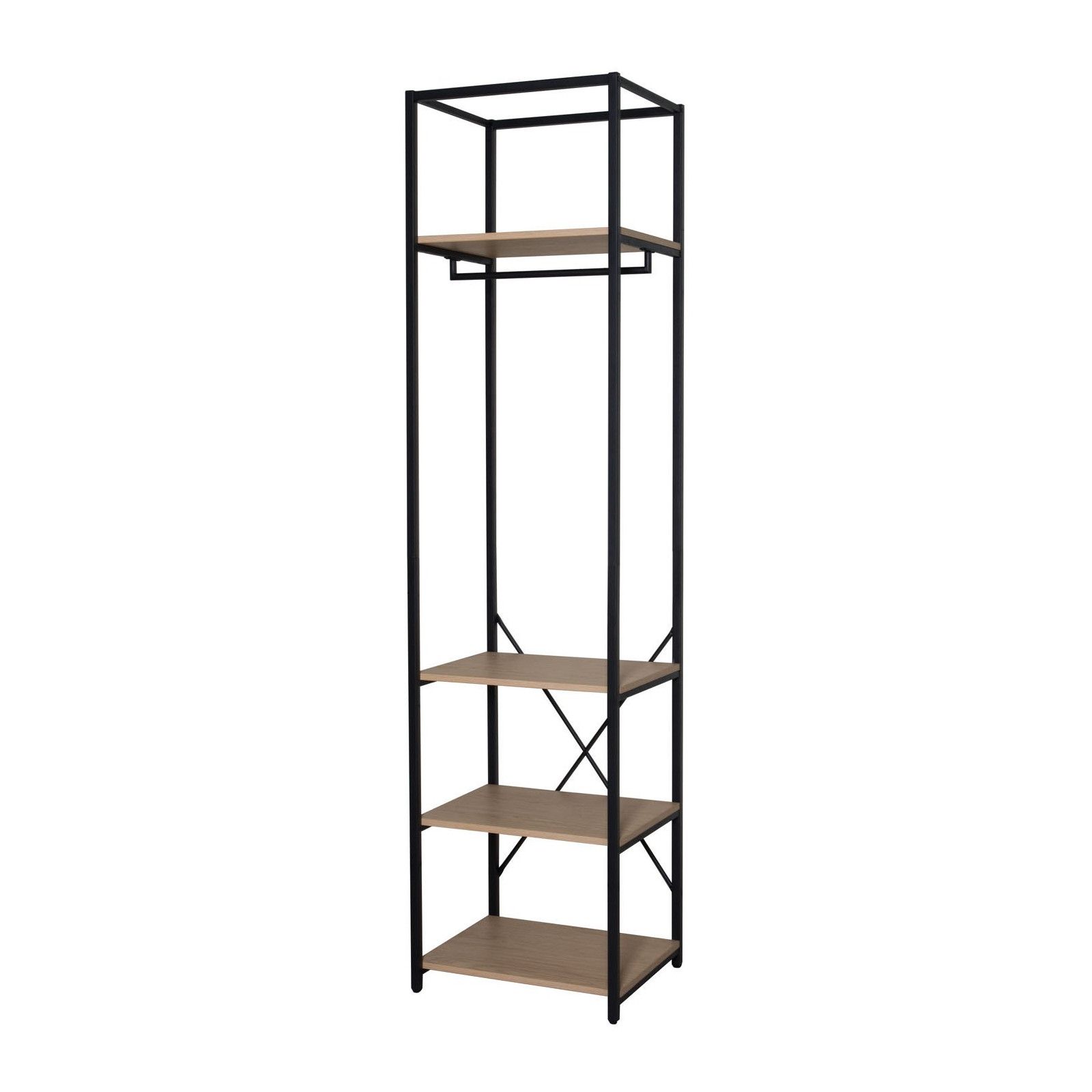 Portant vêtements bois et métal L50 x H200cm PAK Portant vêtements bois et métal L50 x H200cm PAK