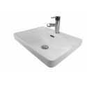 Vasque Salle de bain semi encastrée Céramique Blanche L48 x P37 x H5/14,5 cm LEA