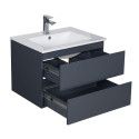 Meuble simple vasque gris anthracite 60cm + vasque